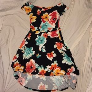 Derek Heart Off the shoulder high-lo dress